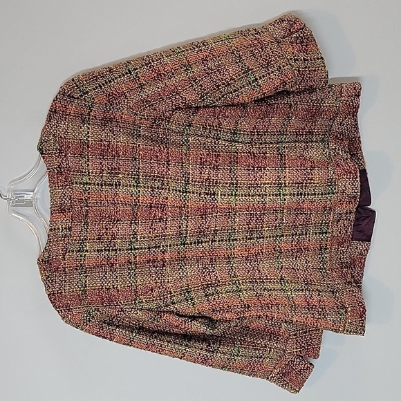 Coldwater Creek Tweed Wool Multicolor One Button Blazer - Picture 7 of 8